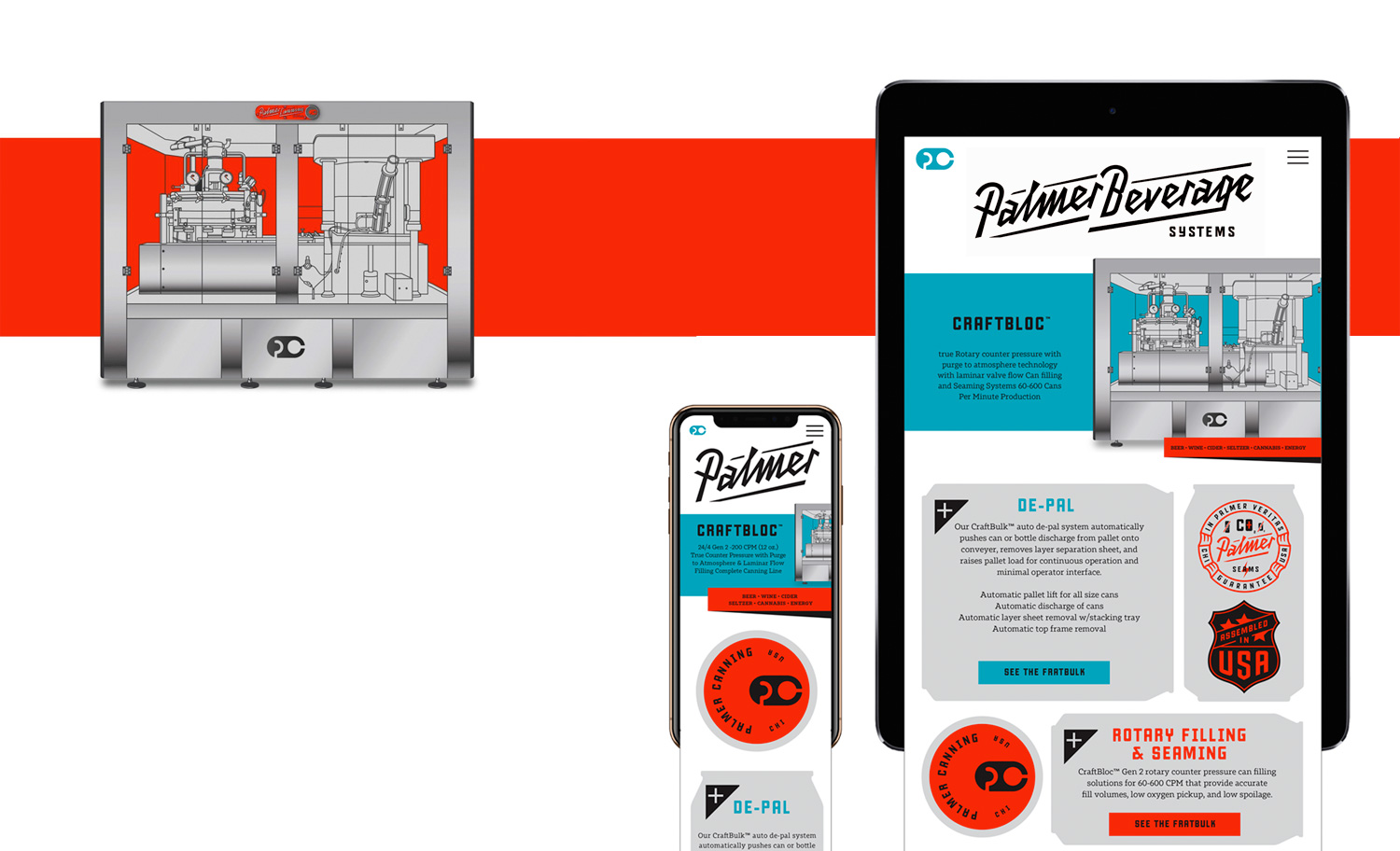 1500x912 KCS PalmerBev print collateral 00 Palmer canning B2B Branding system USA